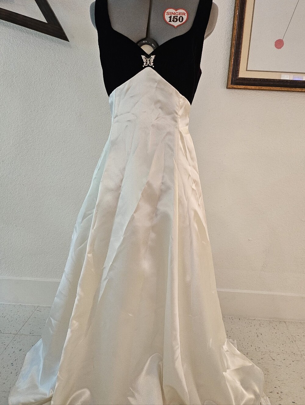 Gorgeous Velvet & Satin Butterfly Gown
